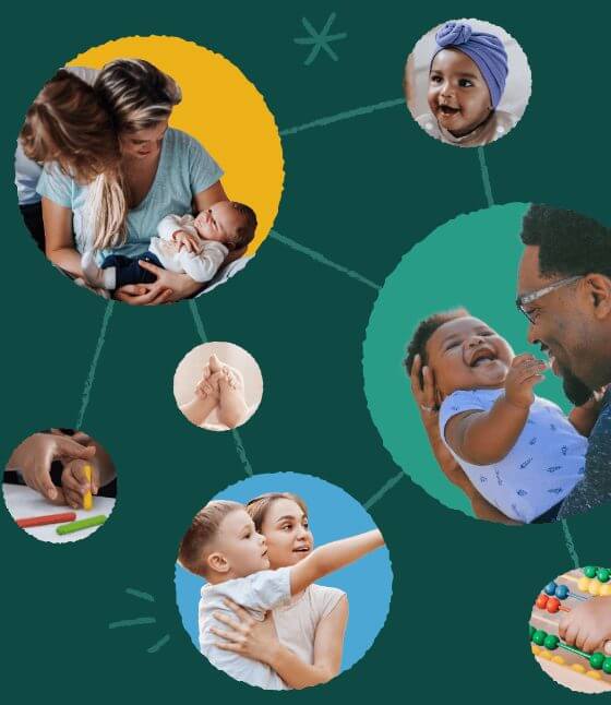 Cover graphic of Reimagining Program Development and Evaluation toolkit multiple circles with images of young kids and adults