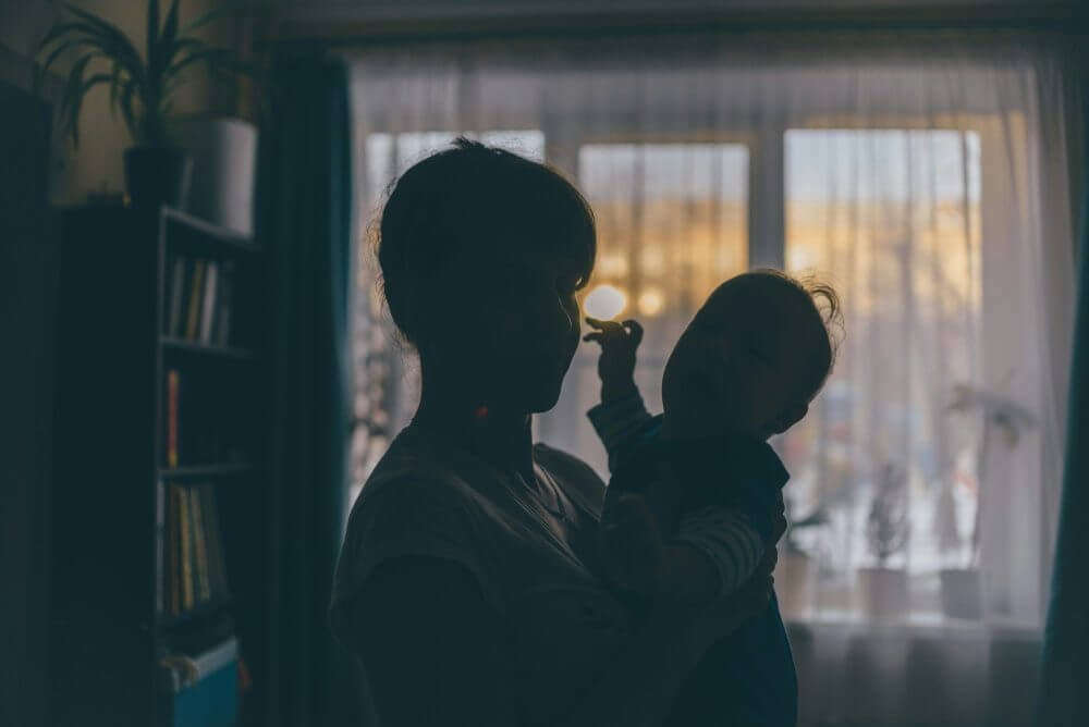mother with son