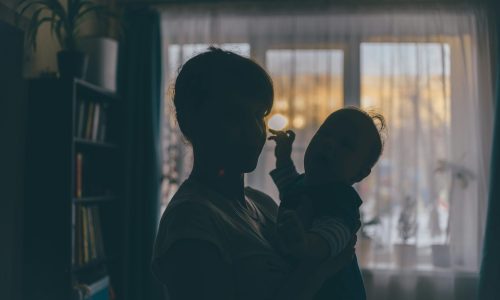 mother with son
